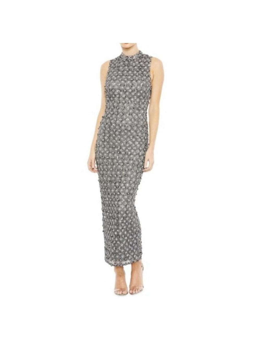 Mac Duggal Embellished High Neck Sleeveless Column Gown